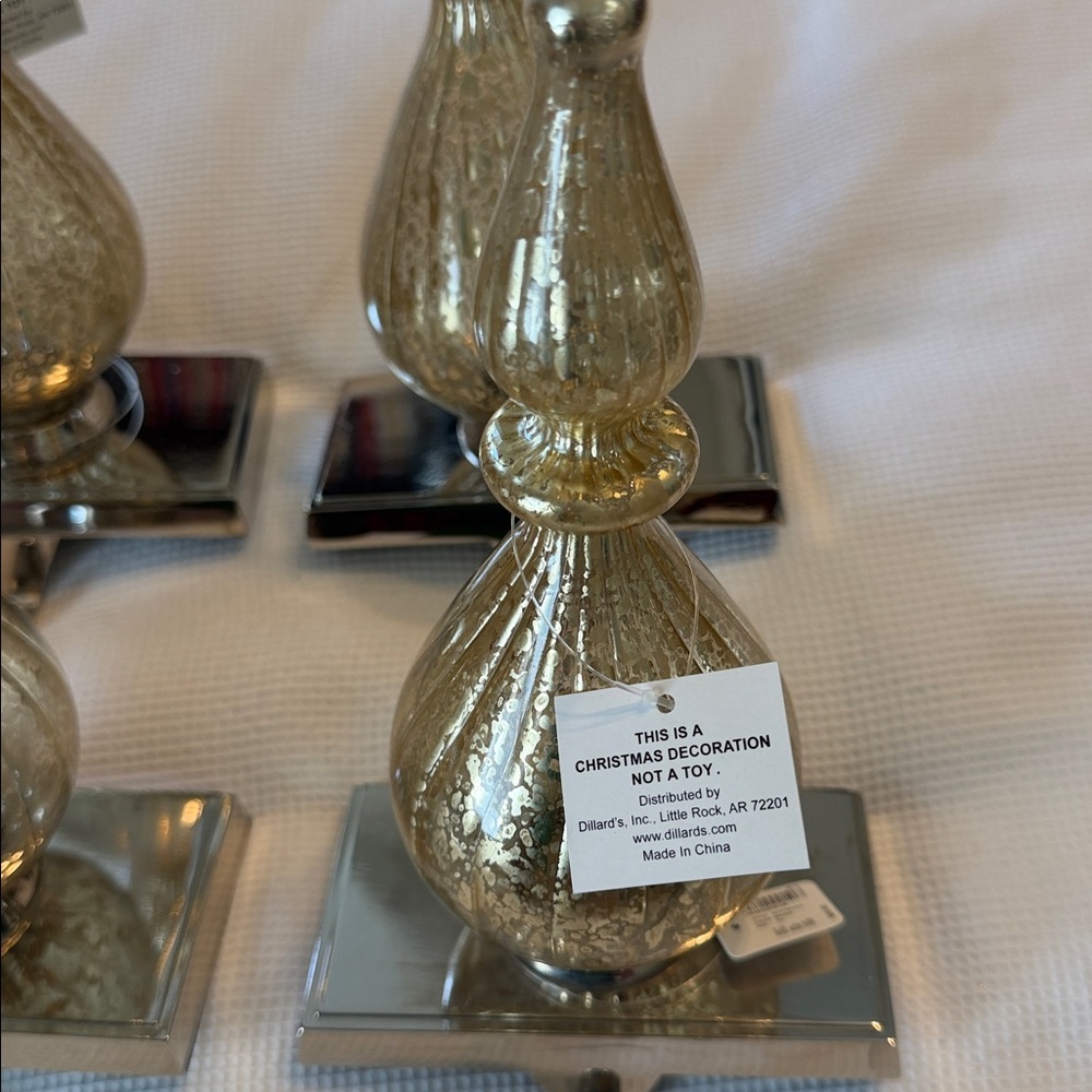Mercury Glass Stocking Hanger Set of 4 in original boxes - Picture 4 of 14